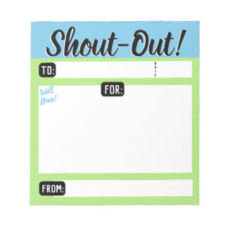 Daily kudos shout out employee recognition display notepad