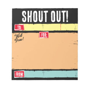 Daily kudos shout out employee recognition display notepad