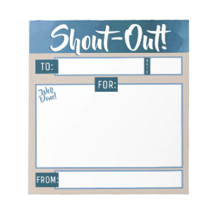 Daily kudos shout out employee recognition display notepad