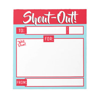 Daily kudos shout out employee recognition display notepad