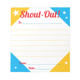 Daily kudos shout out employee recognition display notepad