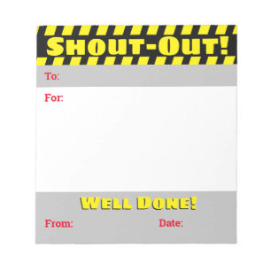 Daily kudos shout out employee recognition display notepad