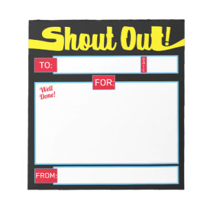 Daily kudos shout out employee recognition display notepad