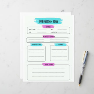 Daily Lesson Planner Page,School Planner Printable