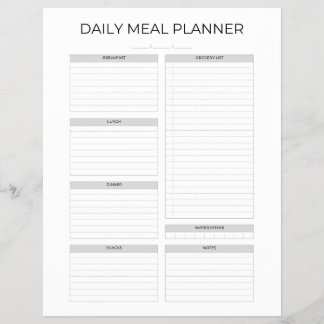 Daily Meal Planner | Simple Minimalistic Clean Flyer