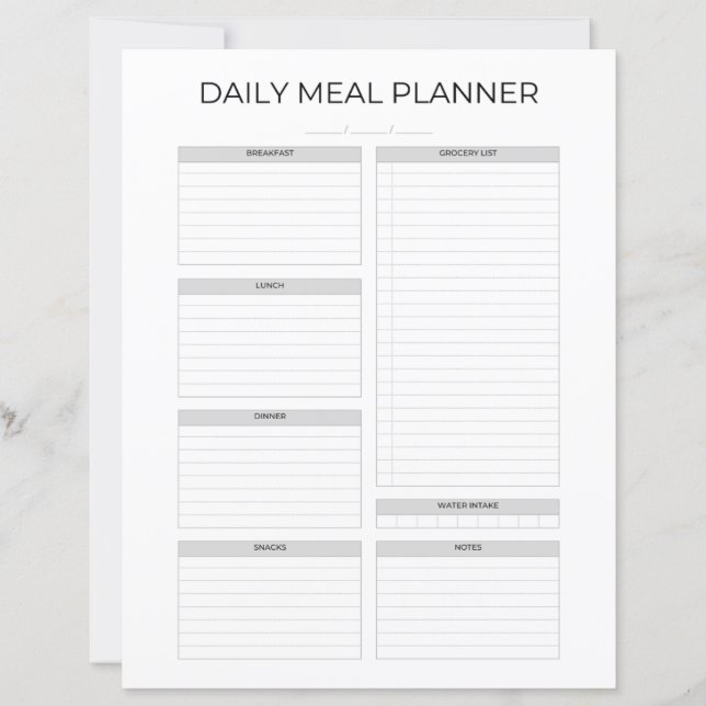 Daily Meal Planner | Simple Minimalistic Kitchen (Front)