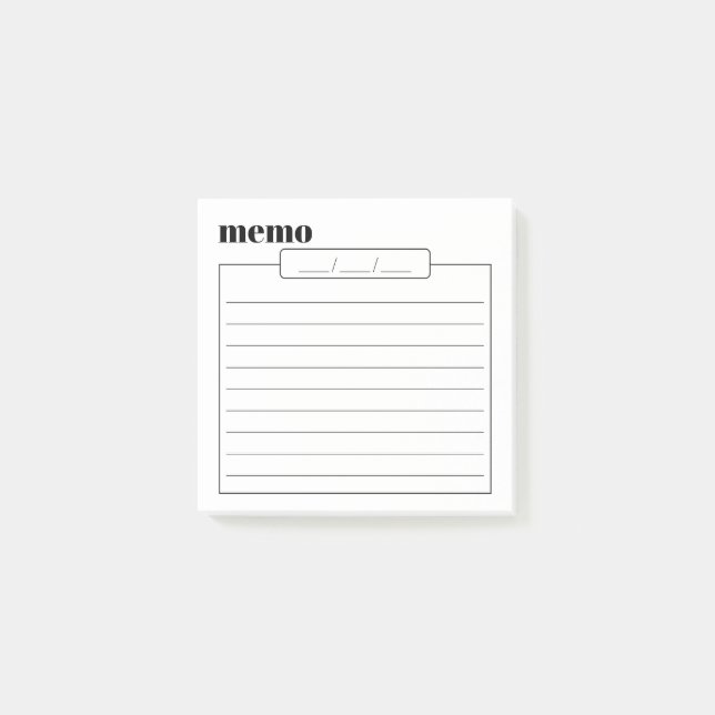 Daily Memo Pad Sticky Notes, 3" x 3" Post-it Notes (Front)