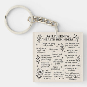 Daily Mental Health Reminders Keychain