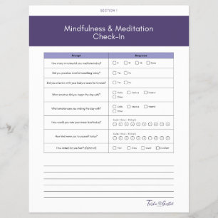 Daily Mindfulness and Meditation Check-In Sheet