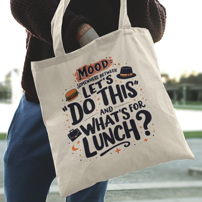 Daily Mood Funny Typography Tote Bag (Creator Uploaded)