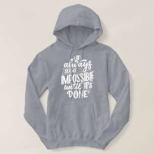 Daily Motivational phrase l cute text grey white Hoodie