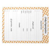 Daily Organization - Orange Gingham Notepad