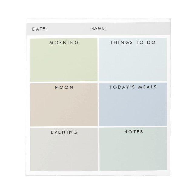 Daily Organizer For Him - Muted Shades Notepad (Front)