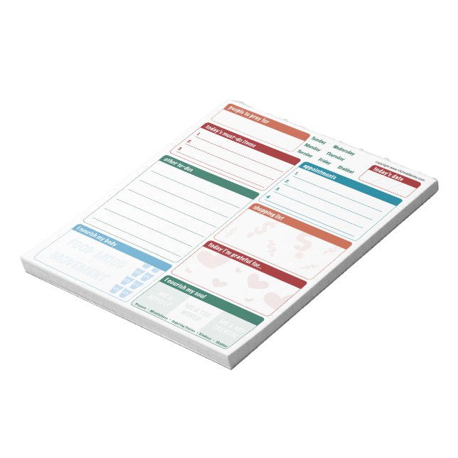 Daily Planner 5x5 All English Notepad (Rotated)