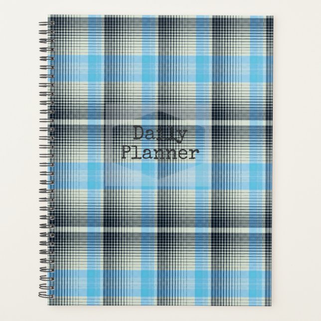 Daily Planner - Blue and Black Plaid- HAMbWG (Front)