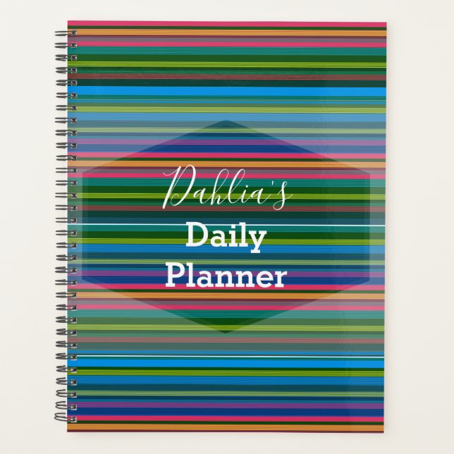 Daily Planner - Colourful Stripes- HAMbWG (Front)