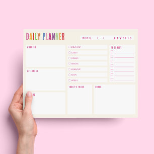 Daily Planner Colourful Text Notepad