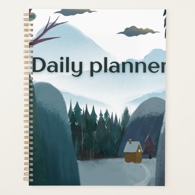 "Daily Planner" | Cozy Winter Cottage & Snowy  Planner (Front)
