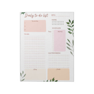 Daily Planner Custom Text and Accent Colour Notepa Notepad