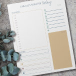 Daily Planner Modern Schedule Notes and To Do List<br><div class="desc">Personalized Daily Planner in multi colour palette with sections for your schedule,  checklist reminders,  to do list and notes. This tear away notepad is printed on each page to last you for 40 days.</div>