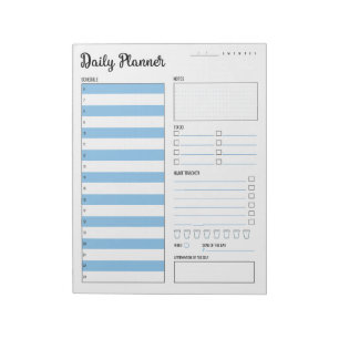 Daily Planner Notepad with Sunday Start (Blue)