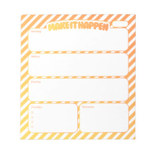 Daily Planner Notepad - Yellow Striped
