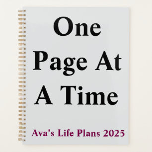 Daily Planner - One Page At A Time Format 