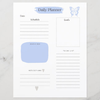 Daily Planner Page To Do List Blue