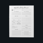 Daily Planner Personalized To-do List Notepad<br><div class="desc">Easily personalize this modern minimal daily planner notepad with your custom name and titles. It's the perfect tool to stay organized for any home office, mom or even a bride. Keep track of tasks, future events, daily goals, meals, water intake, etc. This planner covers all the basics to focus on...</div>