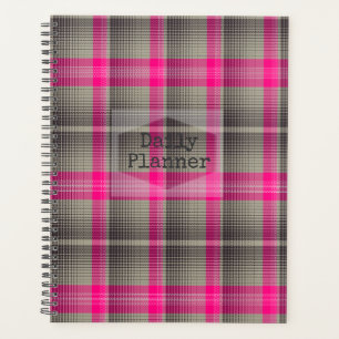 Daily Planner - Pink and Black Plaid- HAMbWG