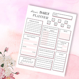 Daily Planner Pink Schedule Notes and To Do Lists