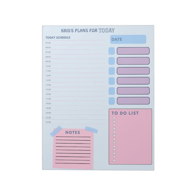 Daily Planner  Schedule Notes and To Do Lists (Rotated)