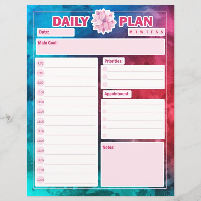 Daily Planner Sheets Appointments To-Do- List  (Front)