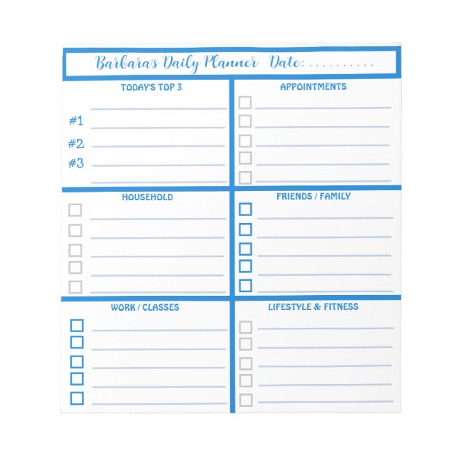Daily Planner Simple Modern Professional  Notepad (Front)