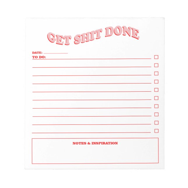 Daily Planner To Do List Minimalist Design Notepad (Front)