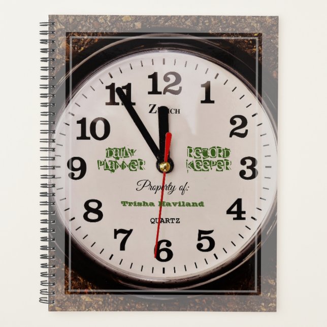 Daily Planner with Clock Design and Photos- HAMbWG (Front)