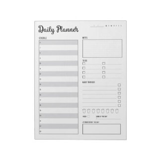 Daily Planner with Monday Start (Grey) 8.5 x 11" Notepad