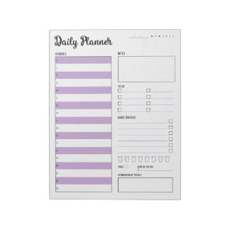 Daily Planner with Monday Start (Purple) 8.5 x 11" Notepad