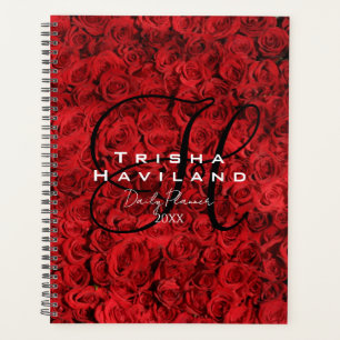 Daily Planner with Monogram - Red Roses