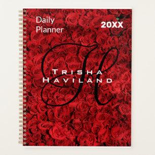 Daily Planner with Monogram - Red Roses