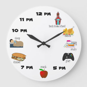 daily pm routine o'clock large clock