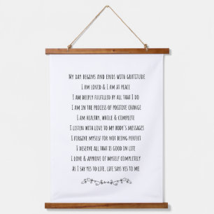 Daily Positive Affirmation Wall Art Tapestry Decor