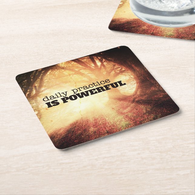 Daily Practice Square Paper Coaster (Angled)