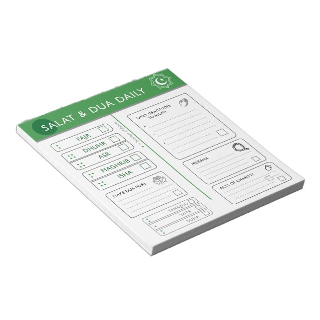 Daily Prayer & Worship for Muslims Notepad (Angled)