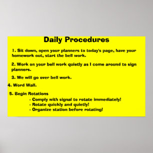 Daily Procedures Poster