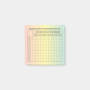Daily Procrastination Goals ListPost-It Notes