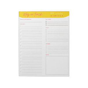 Daily Productivity Planner Notepad   ADHD Friendly