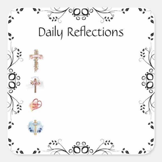 Daily Reflections Bullet Square Journal Planner Square Sticker (Front)
