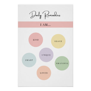 Daily Reminders - self love affirmations Wall Art