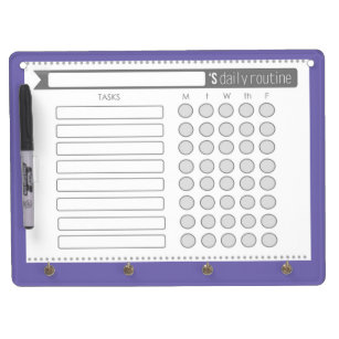 Daily Routine Chart Dry Erase Board With Keychain Holder